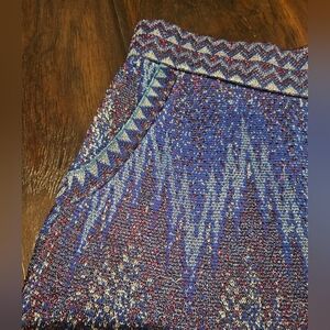 Stylish High Waist Blue Patterned Women's Shorts